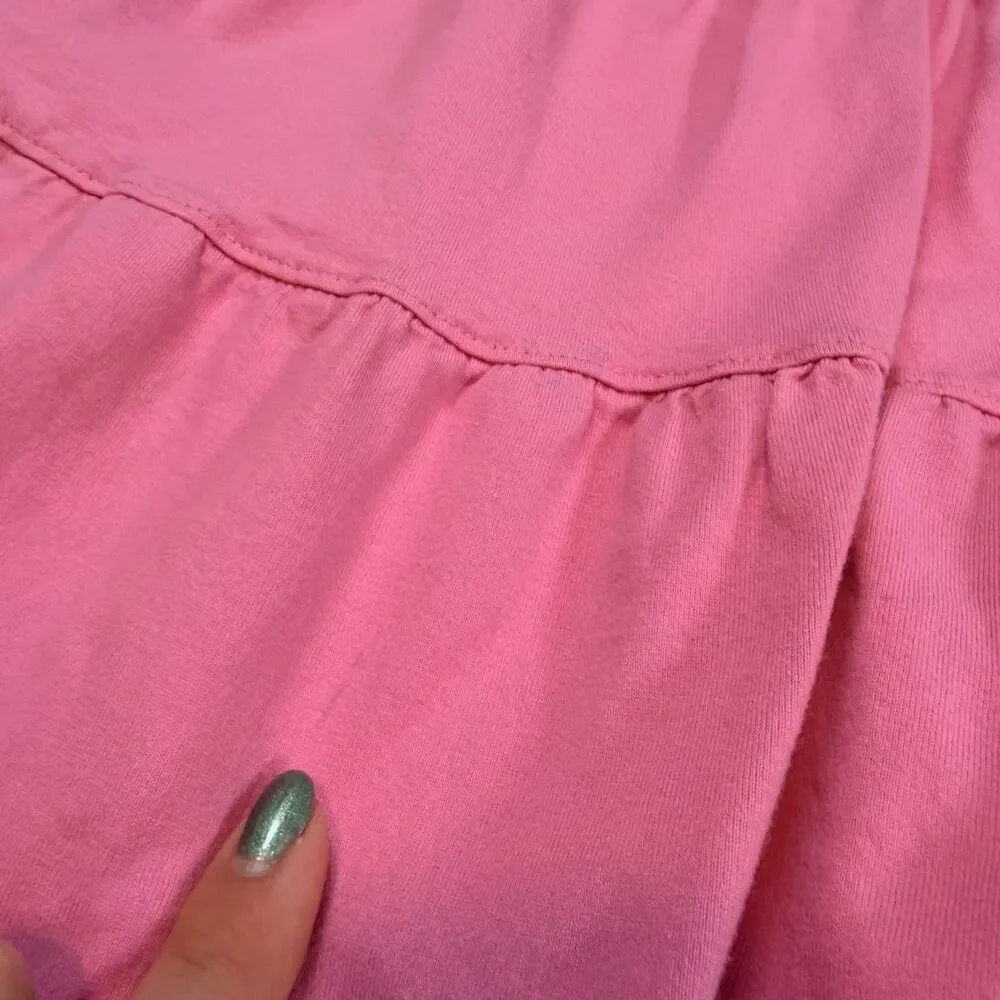 Hanna Andersson Little Girls Dress ize US 6-7 Pink Short Sleeve 100% Cotton